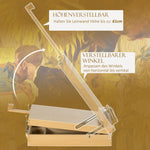 Table Easel, Angle-Adjustable Foldable Suitcase with Storage, Wood