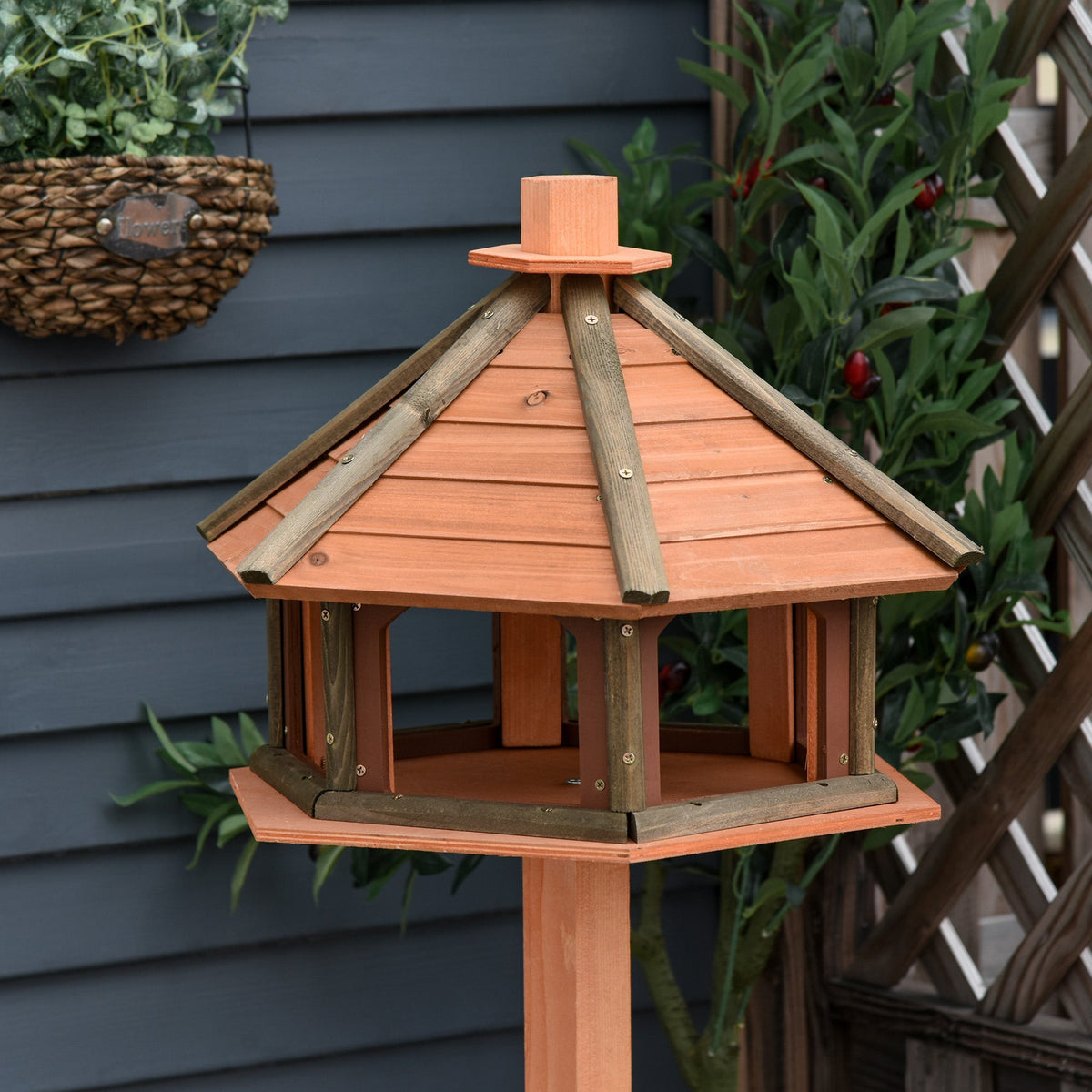 Birdhouse, Feeder Wooden Bird Villa, Natural