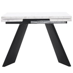 Telescopic Dining Table Extendable 99-159x74cm Flat Legs - White