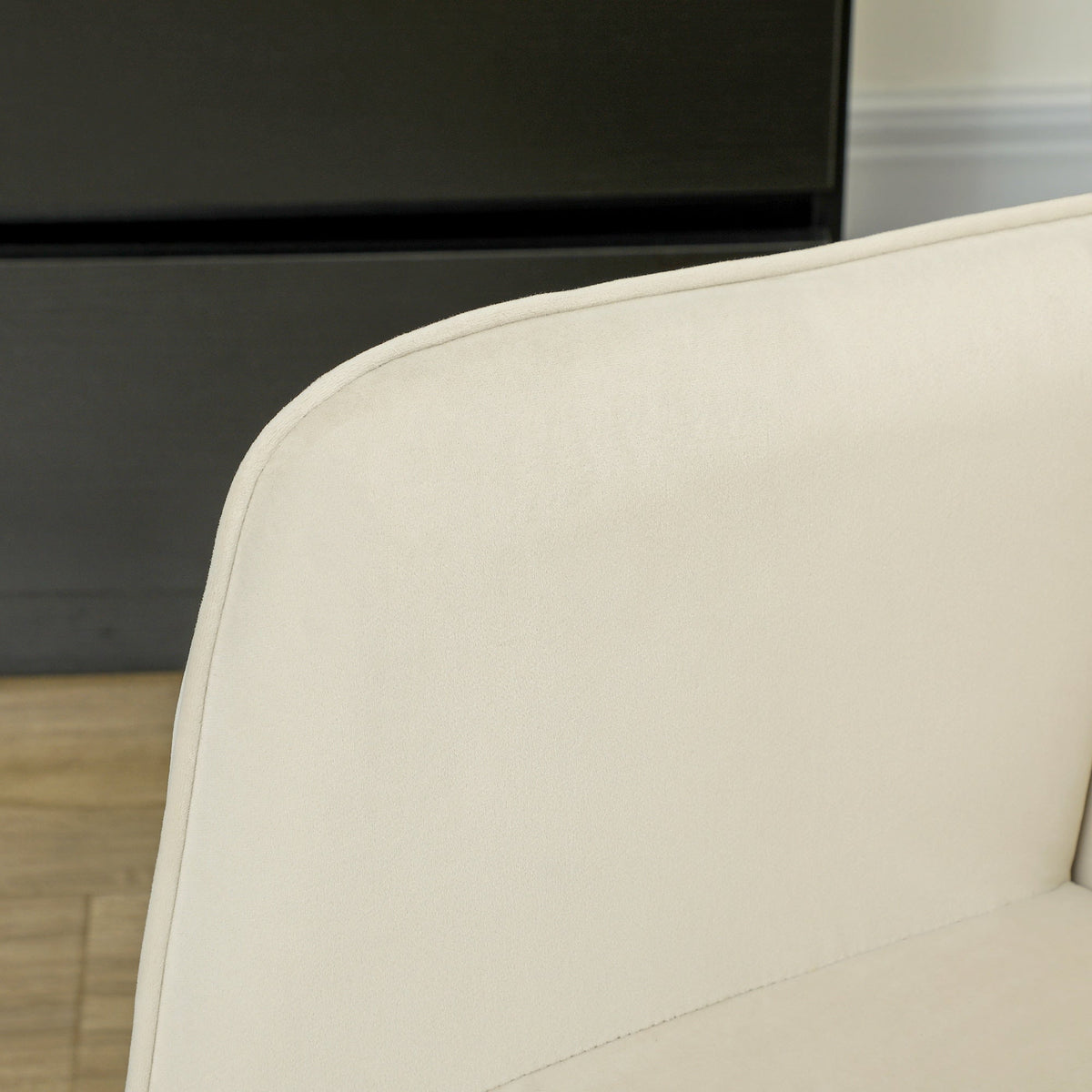 Rocking Chair, Armrests Wooden Base, Beige