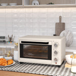 Mini Oven Rotisserie Toaster 21L, 3 Modes, Stainless Steel, Cream White