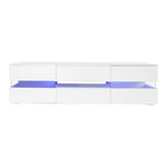 Modern TV Cabinet 160cm LED Storage for 70-inch TVs High-Gloss White