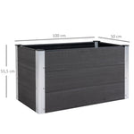 Raised Garden Bed Planter, Weatherproof WPC/Aluminum, 100x50x50cm, Grey