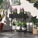 2-Tier Plant Stand, 70cm High, Metal, Black
