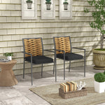 Garden Chairs, Weather-Resistant Modern Design 57x58x87cm, Black