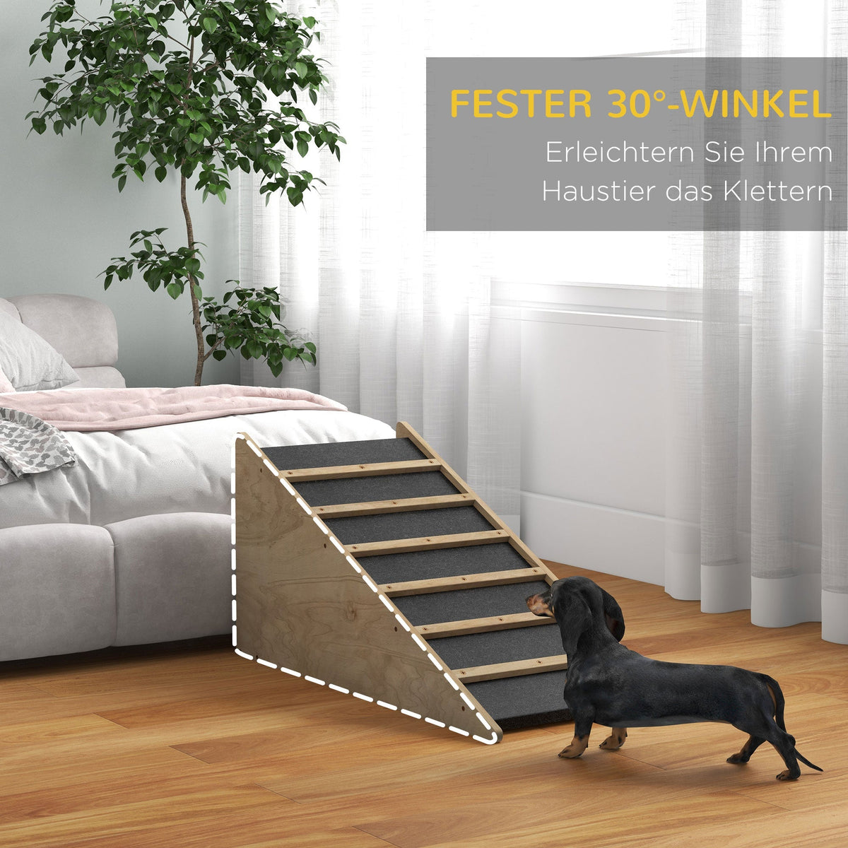 Dog Ramp, Non-Slip, 20kg, Light and Stable, Wood