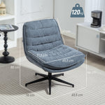 Office Chair, Wide Seat Height Adjustable Swivel, Dark Grey Linen Look