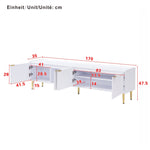 TV Cabinet Lowboard 170cm Textured Door Gold Handles/Feet