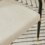 Set of 2 Dining Chairs Modern Scandinavian Upholstered Armrests - Cream Fabric