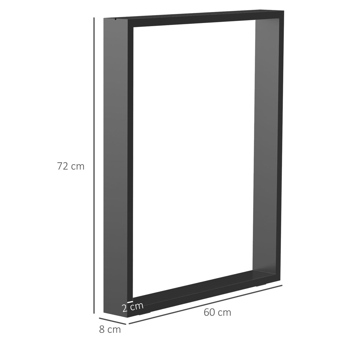 Table Legs, Square Profile Steel, Black
