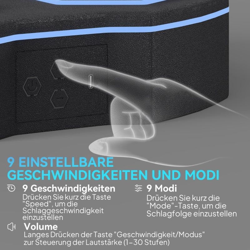 Music Boxing Machine, Bluetooth, 9 Speeds, Wall-Mounted, Black