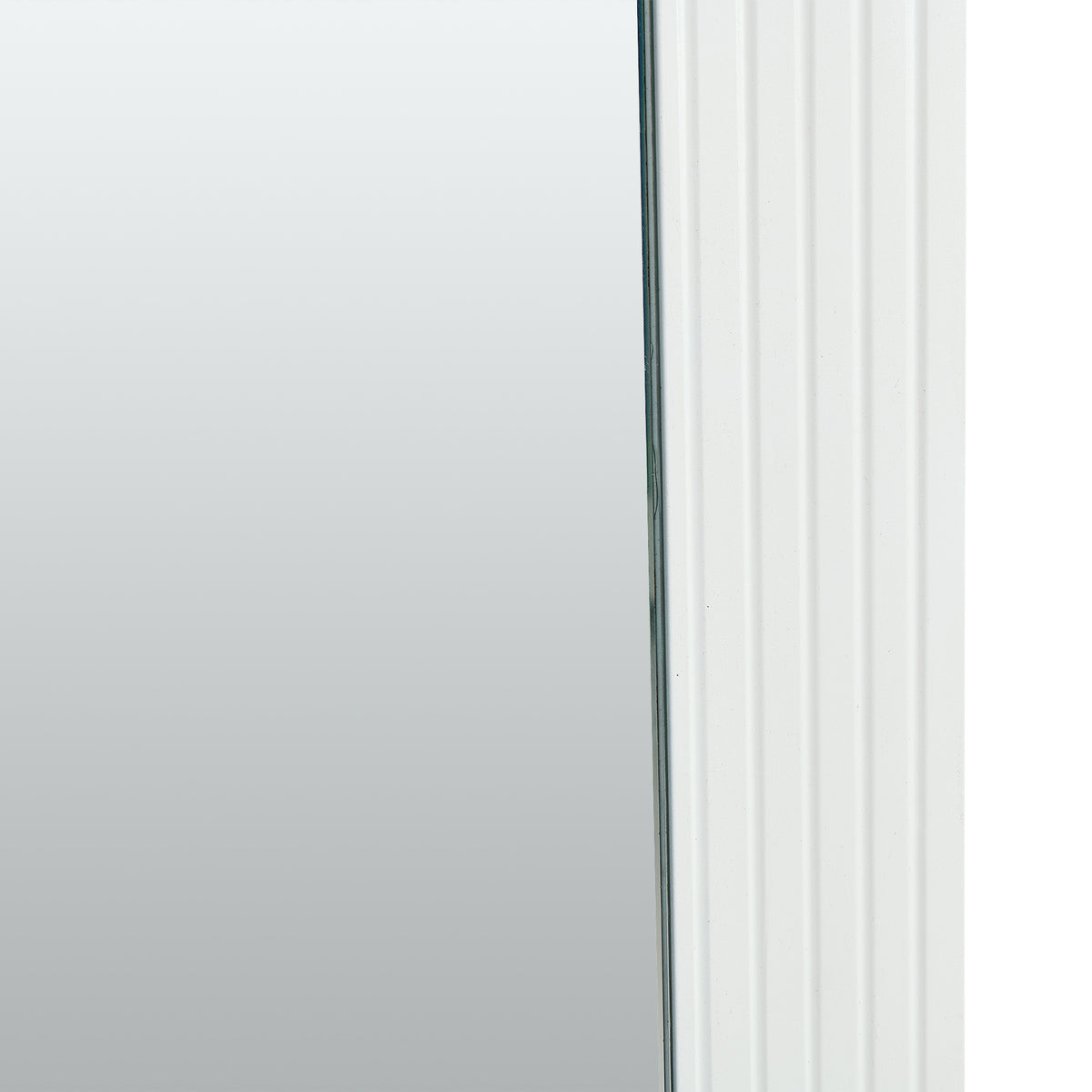 Square Wall Mirror 80x80cm Modern Design White Wood Look