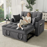 Foldable Sofa Bed, Multifunctional Sleeping Function Cup Holder Cushions