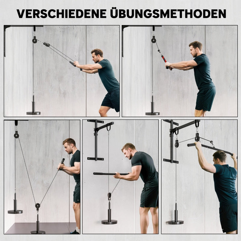 Fitness Lat Pulldown Cable Pulley System Home Strength Training