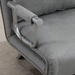 Sleeper Sofa Two-Seater Adjustable Bed Function Cushions, Light Grey