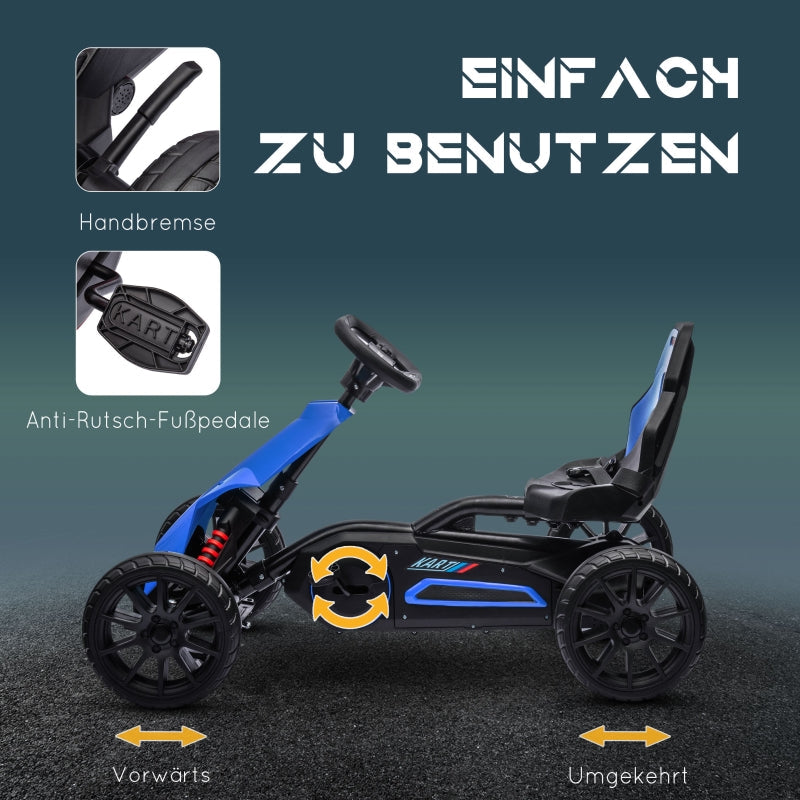 Pedal Go-Kart with Forward and Reverse Gears for Ages 3-8, Blue
