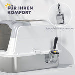 Cat Litter Box with Lid, Litter Scoop, Stainless Steel