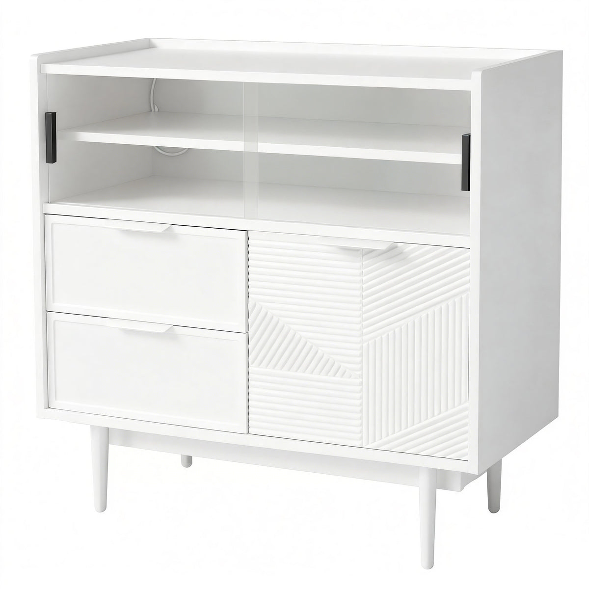Sideboard 80cm Wide Light Strip Glass Door