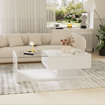 Coffee table, high-gloss white
 Side table, coffee table, with glass and LED effect