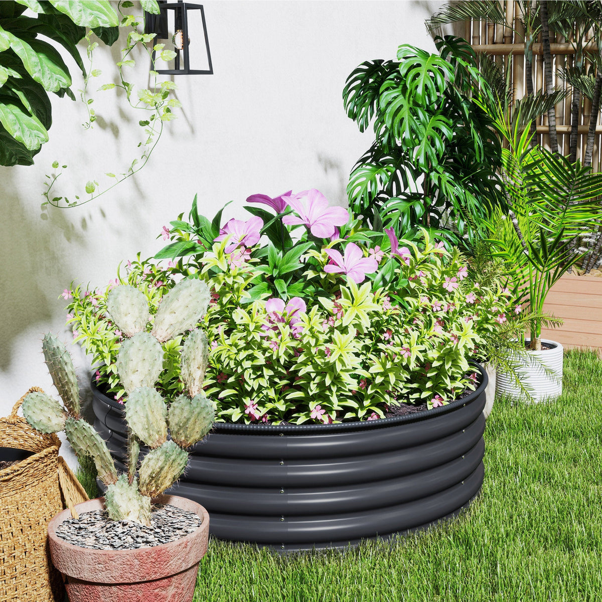 Raised Bed, Stackable Planter 120x120x43cm, Steel