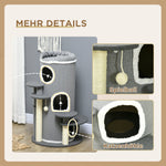 Cat Scratching Barrel 99cm with Bed & Play Ball, Grey
