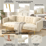 Two-seater Sofa Bed Multifunctional Adjustable Backrest Velour Upholstery