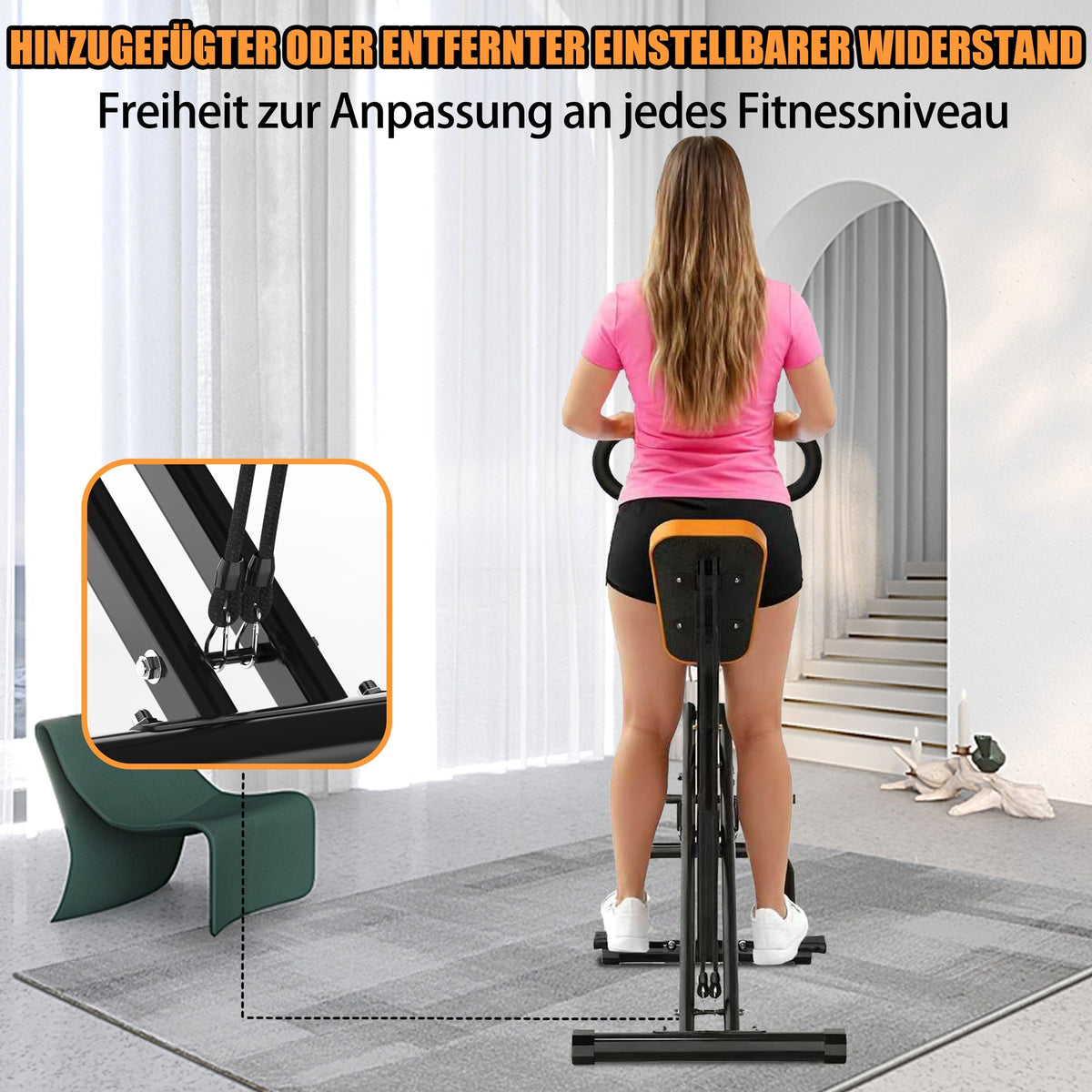 Squat Machine Foldable Glute Trainer with Resistance Bands for Home Use