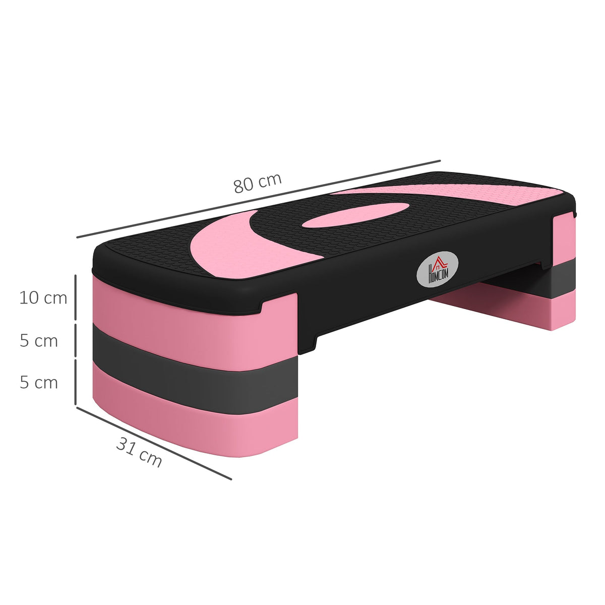 Stepper Aerobic Stepper, Height Adjustable 150kg Capacity 3 Levels, Home Training