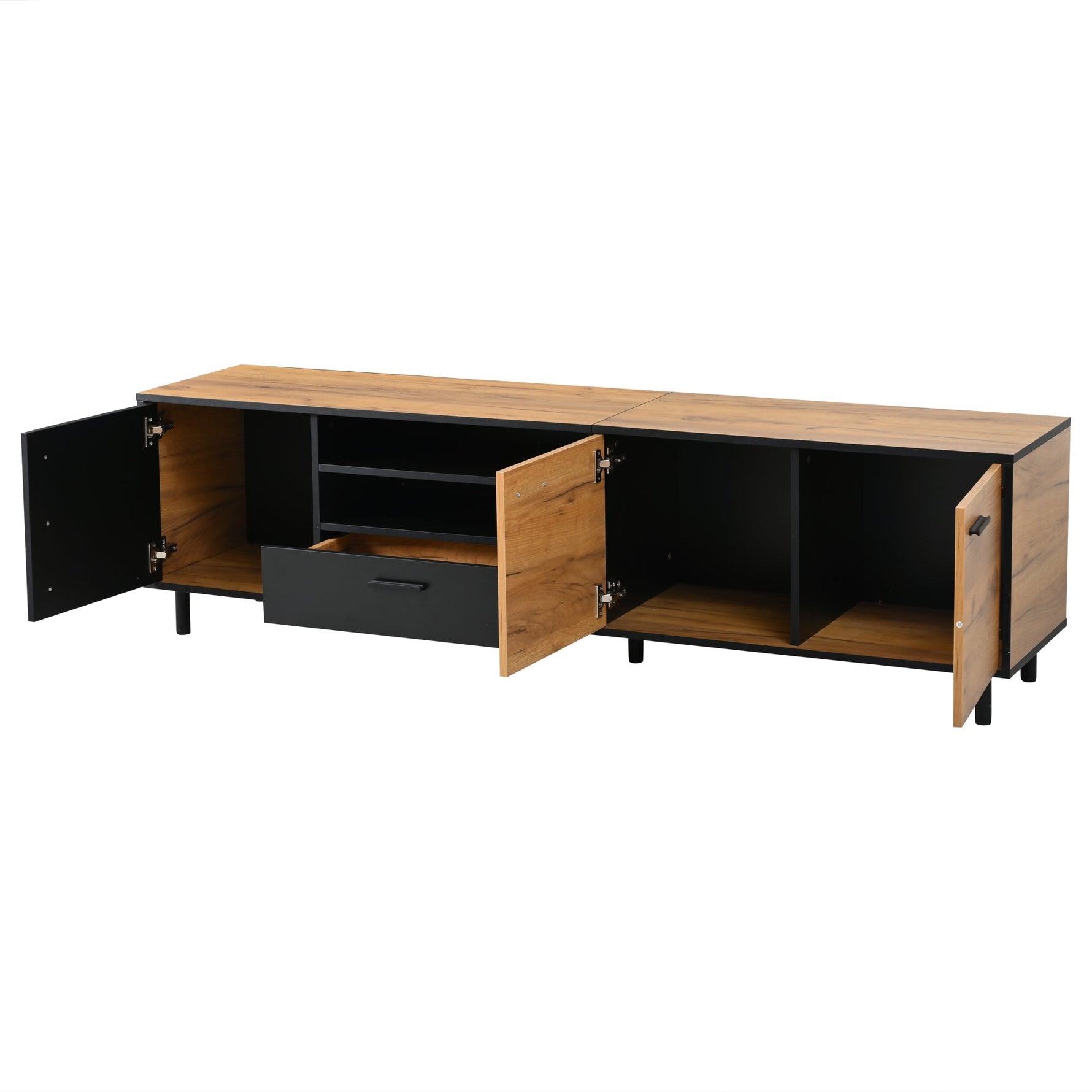 TV Cabinet Lowboard 180cm with 3 Cabinets 1 Drawer for 80 Inch TV