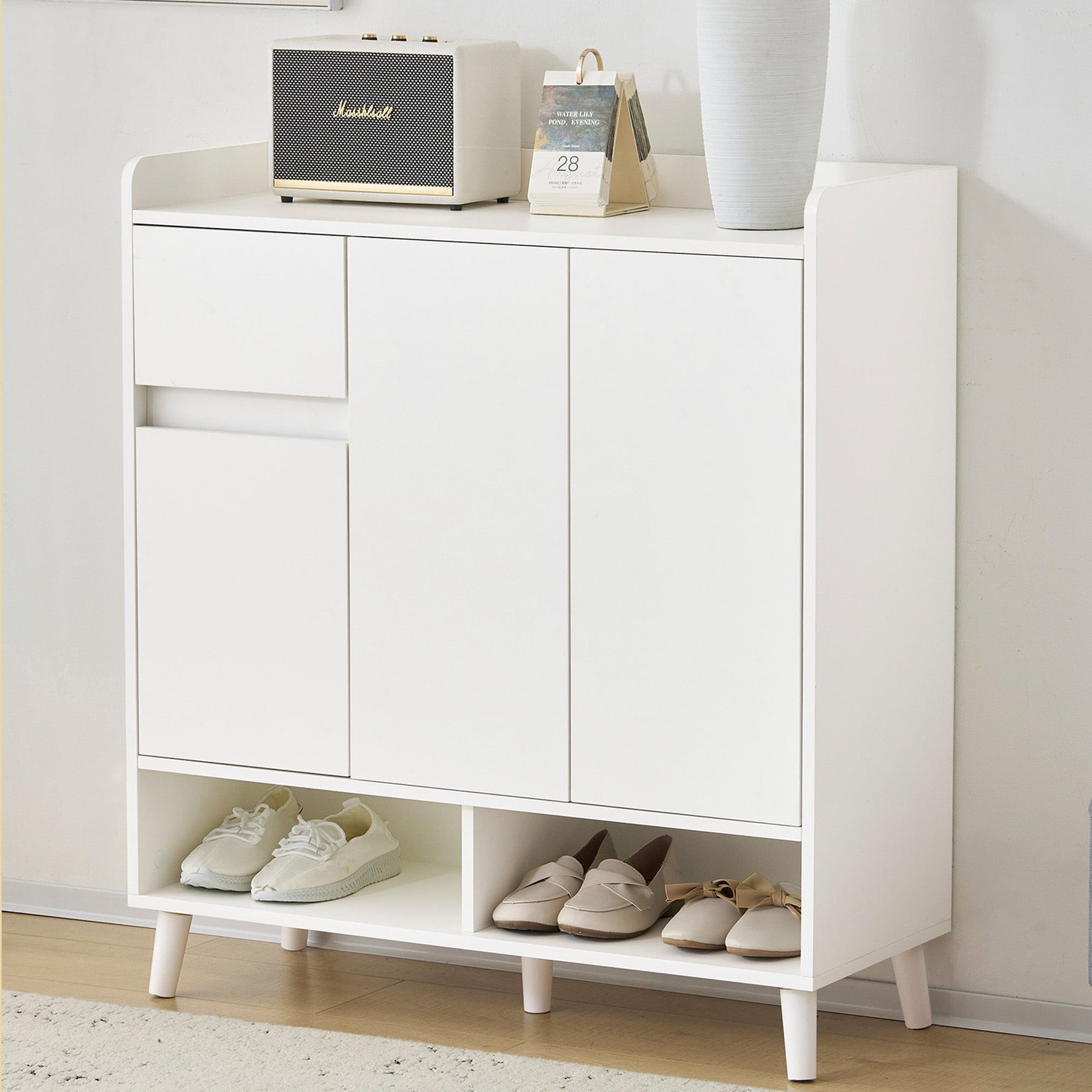 Chest of drawers with adjustable shelves, minimalist home organizer, solid wood