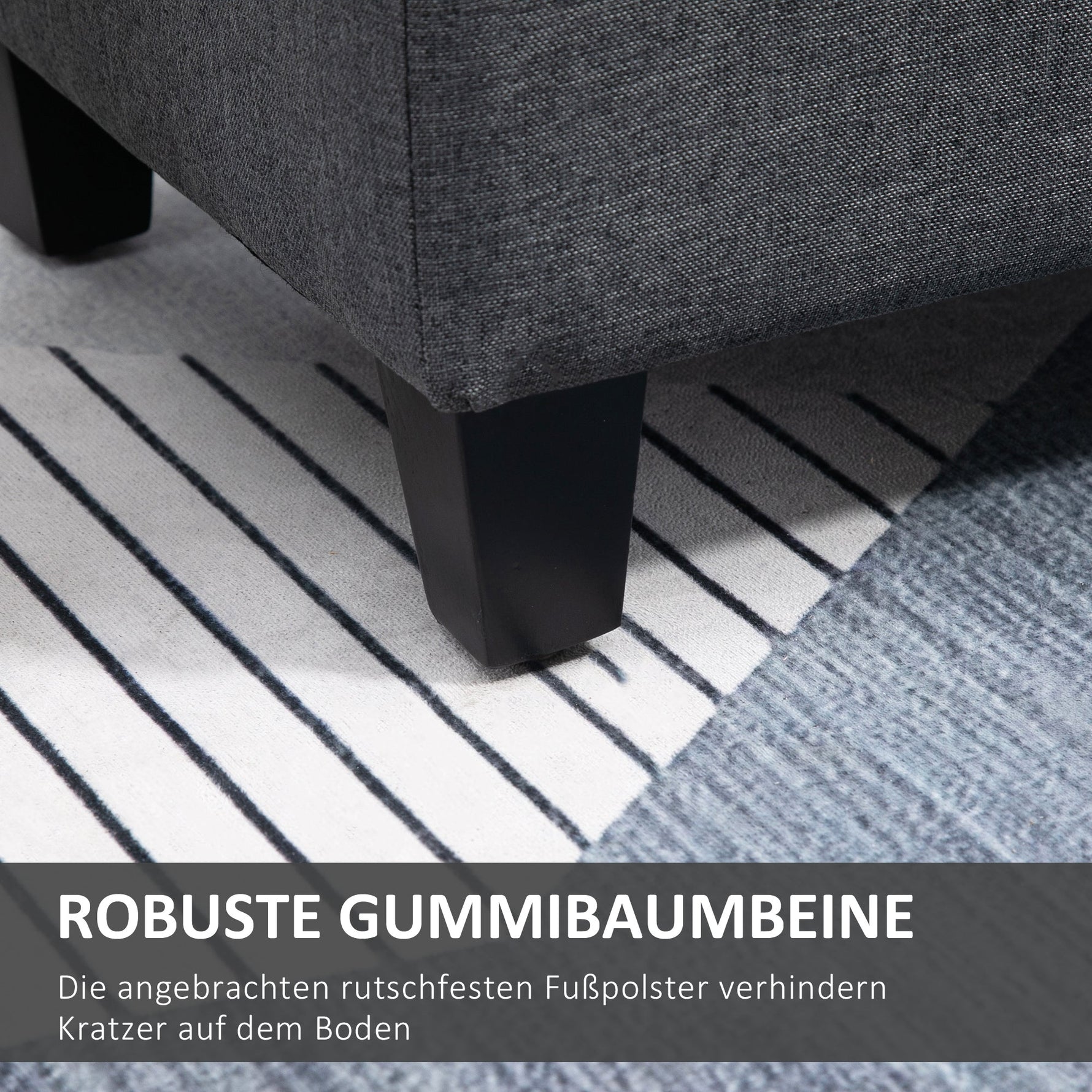 Upholstered Bench with Storage Space 100x40x44 cm, Dark Grey Polyester/Rubberwood