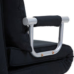 2-in-1 Sofa Bed Adjustable Backrest Removable Cover Polyester Black