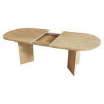 Extendable Dining Table 160/200x90cm 6-8 Seater Rounded Top - Oak Color