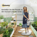 Greenhouse Polytunnel, 3x2x2m, 4 Windows & Door, White