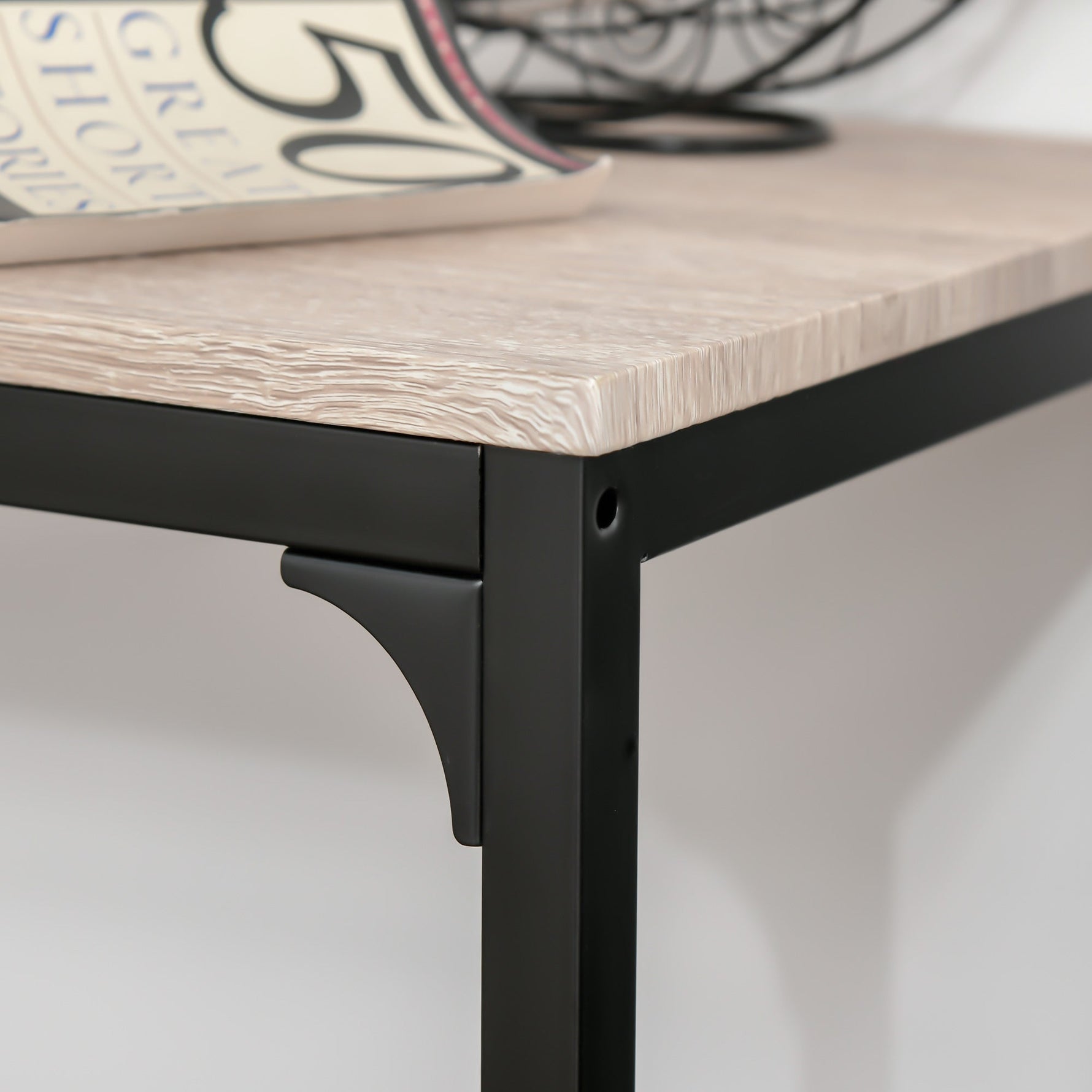 Bar Table with 2 Chairs, 3-Piece Set, MDF, Natural and Black