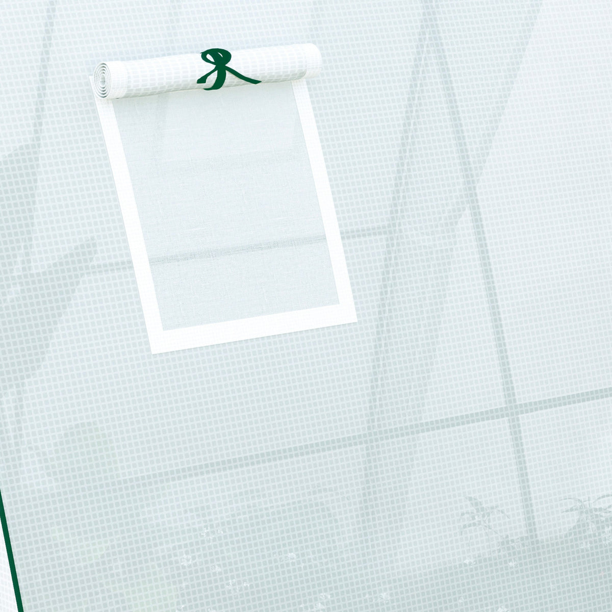 Greenhouse Roll-Up Door 2 Windows Winter-Proof Steel White