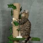 Cat Tree, Height Adjustable Jute, Green and Yellow