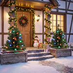 Illuminated Christmas Tree Set of 2, 60cm 60 LED Lights, Green