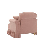 Windsor Sofa RSF with Removable Skirt and 1 Cushion, Pink Chenille