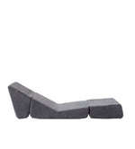 Small Sofa Bed, Foldable Chaise Lounge Foam Floor Sofa, Grey