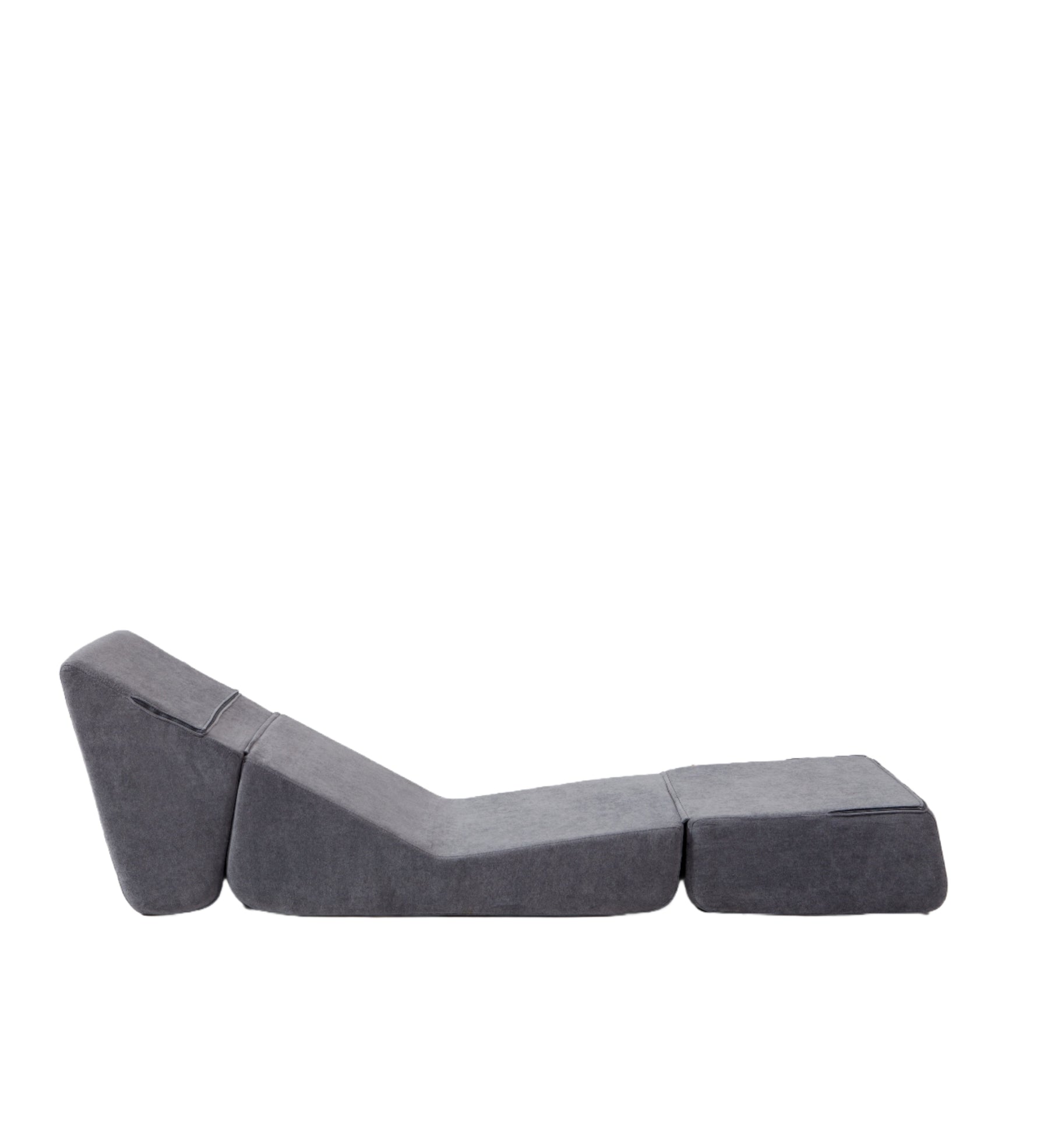 Small Sofa Bed, Foldable Chaise Lounge Foam Floor Sofa, Grey