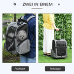 Dog Trolley 2-in-1 Carrier & Pet Backpack, Breathable, Oxford Fabric