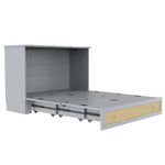 Mobile Wall Bed 140x200cm with Drawers & USB, Grey