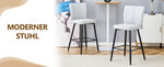 Bar Chair Set 2-Piece 101cm High Ergonomic Backrest - Light Grey PU
