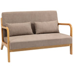 2-Seater Sofa Loveseat, Cushions, Velvet Look, Light Grey