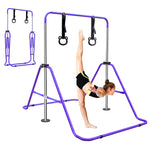 Adjustable Gymnastics Bar, Height-Adjustable Extendable Steel, Purple