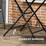 Garden Table Round Folding Ø80cm 4 People Wood Look Dark Grey