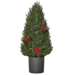 Christmas Tree 50 cm, Berries and Pine Cones, Green PVC PE