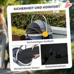 Dog Stroller, 3-in-1 Foldable Buggy with Cushion, Dark Blue