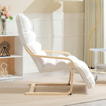 Lounge Chair with Adjustable Footrest, Rocking, Sherpa Fleece, White